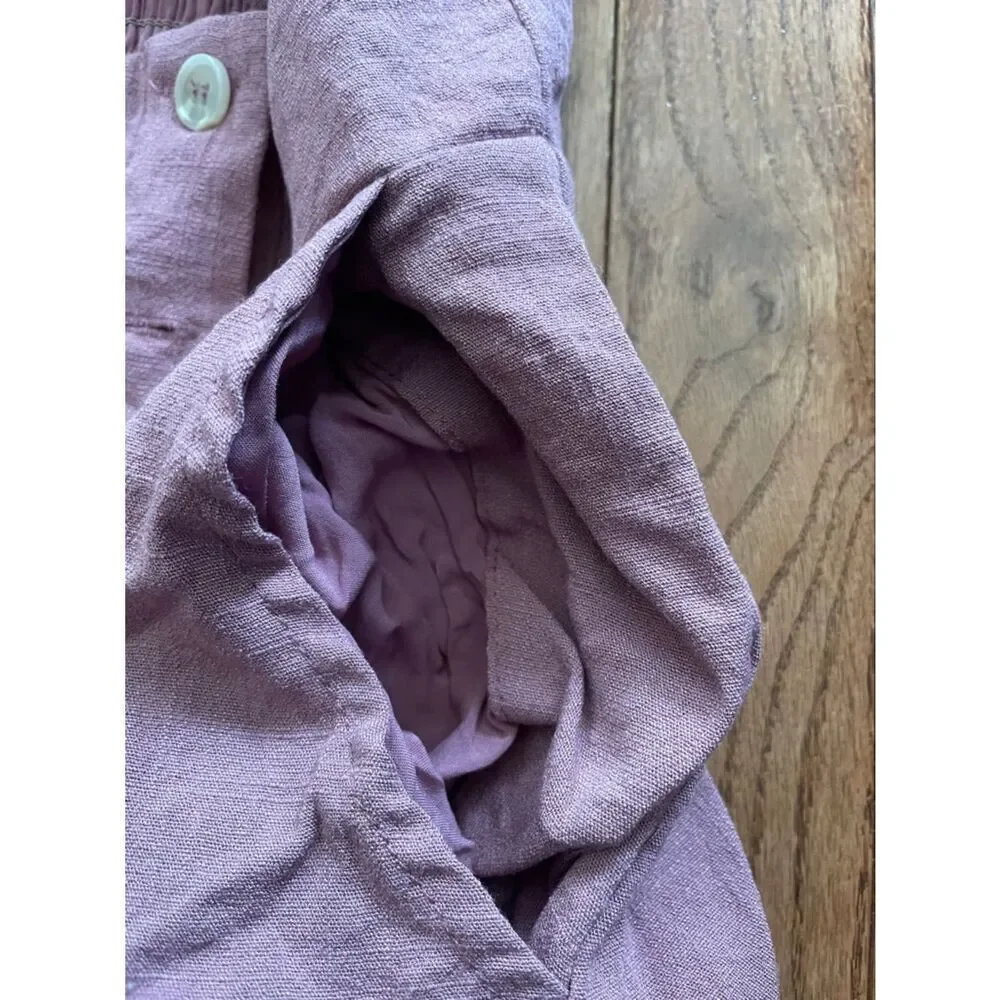 Majorelle Andrea Mauve Linen Tie Front Linen Romper Women’s Sz XS